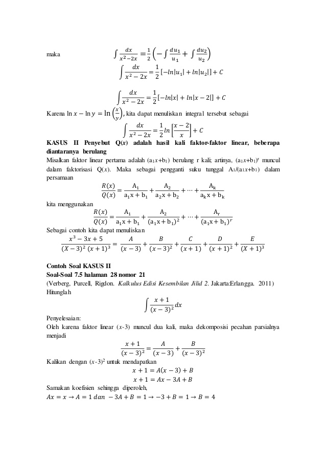 contoh soal integral matematika dan pembahasannya pdf